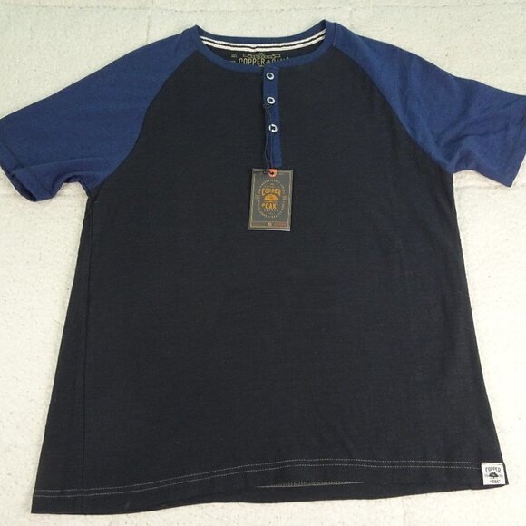 Copper & Oak Other - NWT Copper & Oak Blue/Black Qtr Button Shirt Small